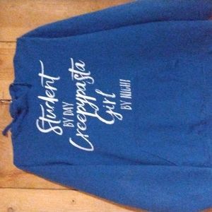Student by day creepypasta girl by night hoodie. Women's large.